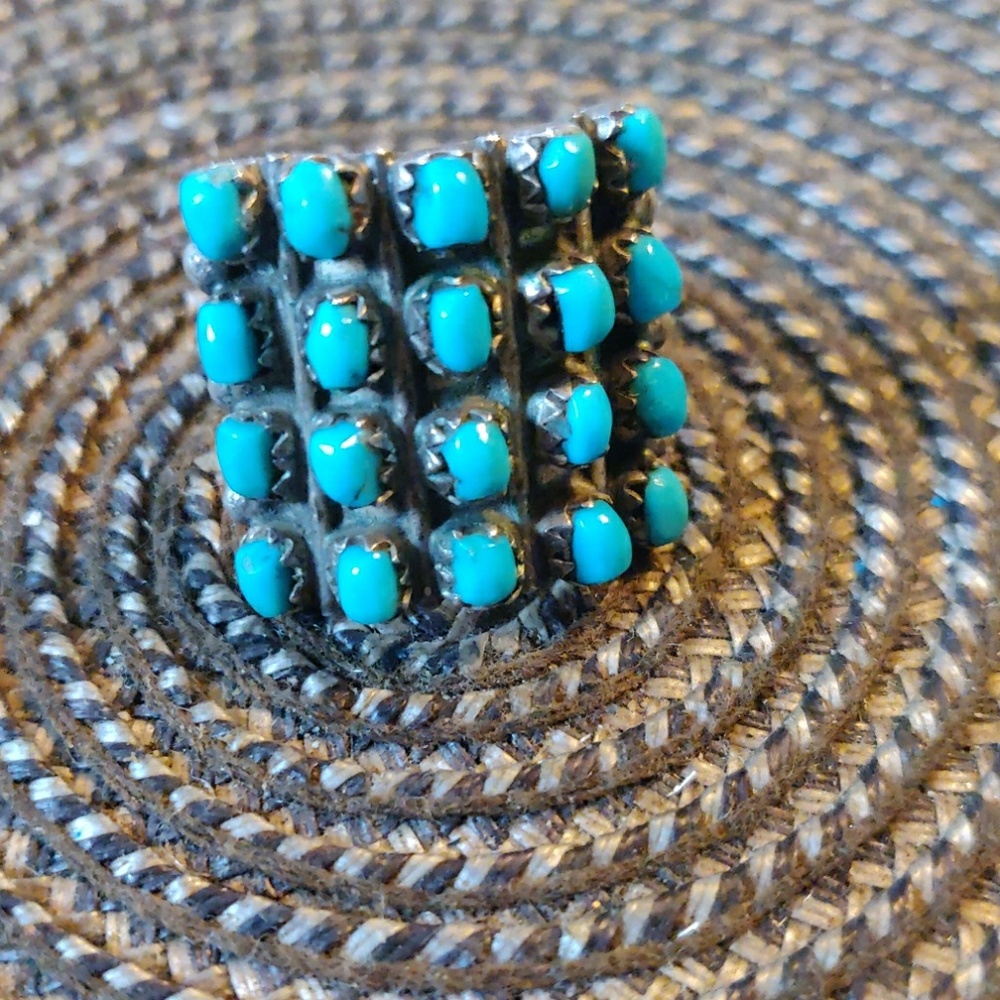 Signed turquoise ring Native American